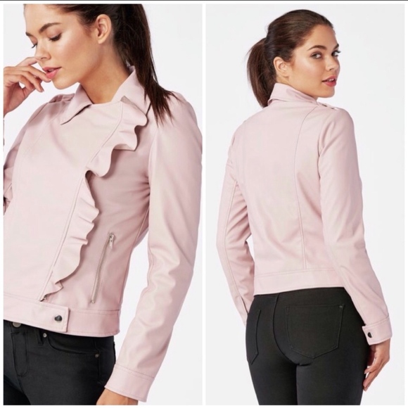 JustFab Jackets & Blazers - NEW JustFabulous Pink Motorcycle Jacket XS